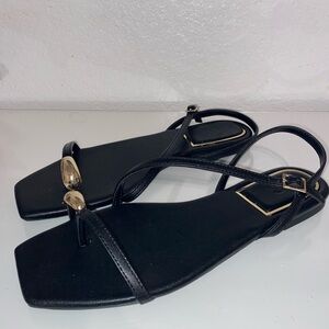 INC International Concepts Black Strappy Sandals